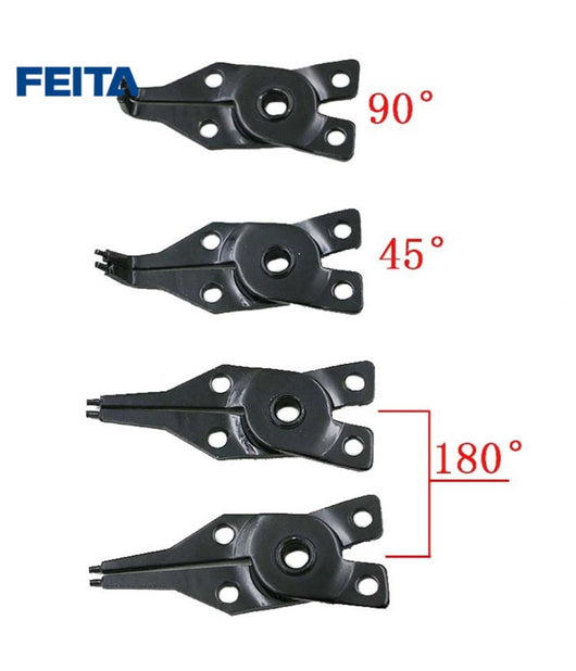 Pinza Seeger Per Fermi Apri Anelli Elastici Interni Esterni Kit Set 4 Teste         