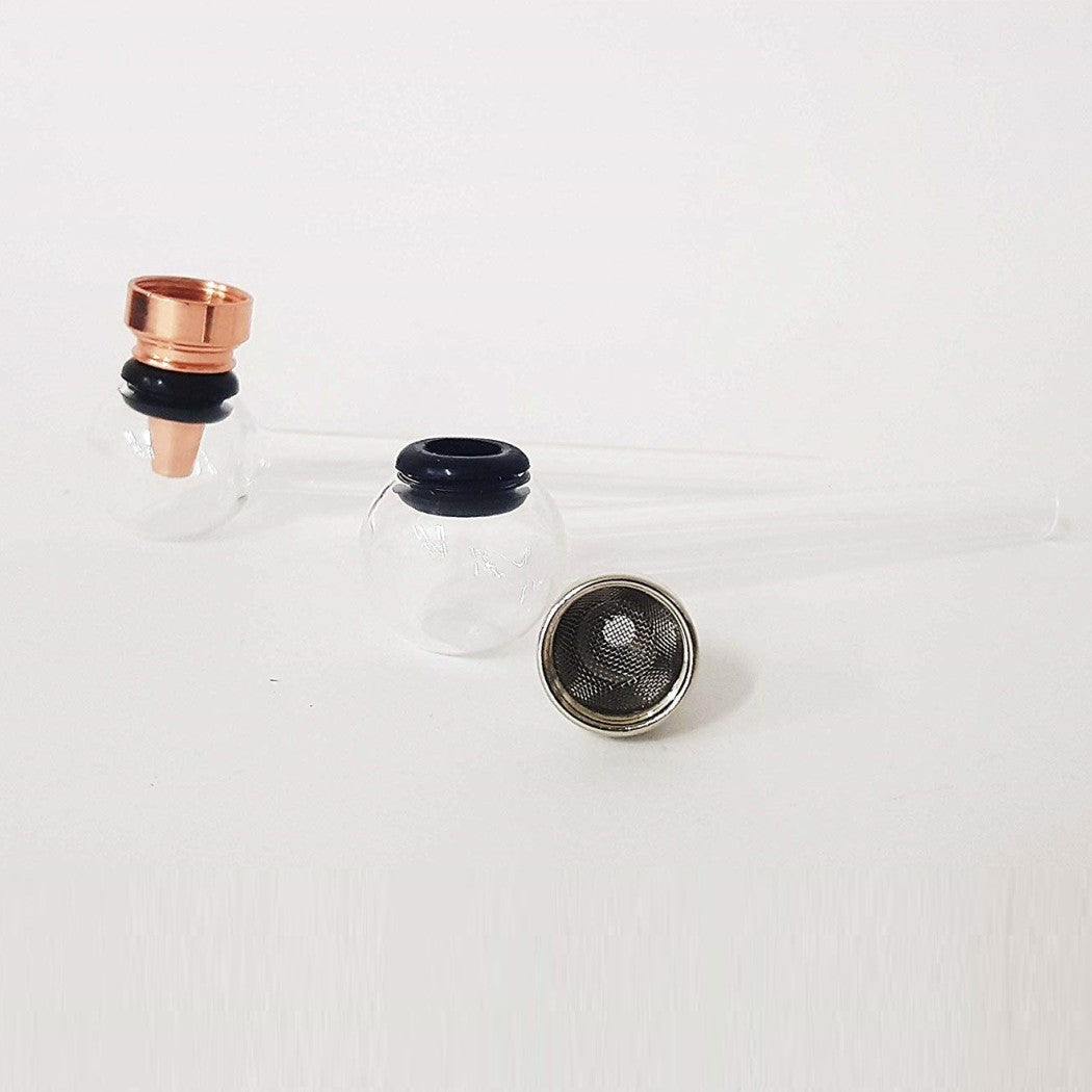 Trade Shop - Pipa Pipetta Vetro Trasparente Amsterdam Tabacco Fumo Erba Narghile Pipe Glass -