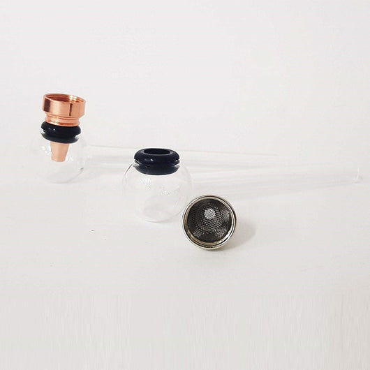 Trade Shop - Pipa Pipetta Vetro Trasparente Amsterdam Tabacco Fumo Erba Narghile Pipe Glass -