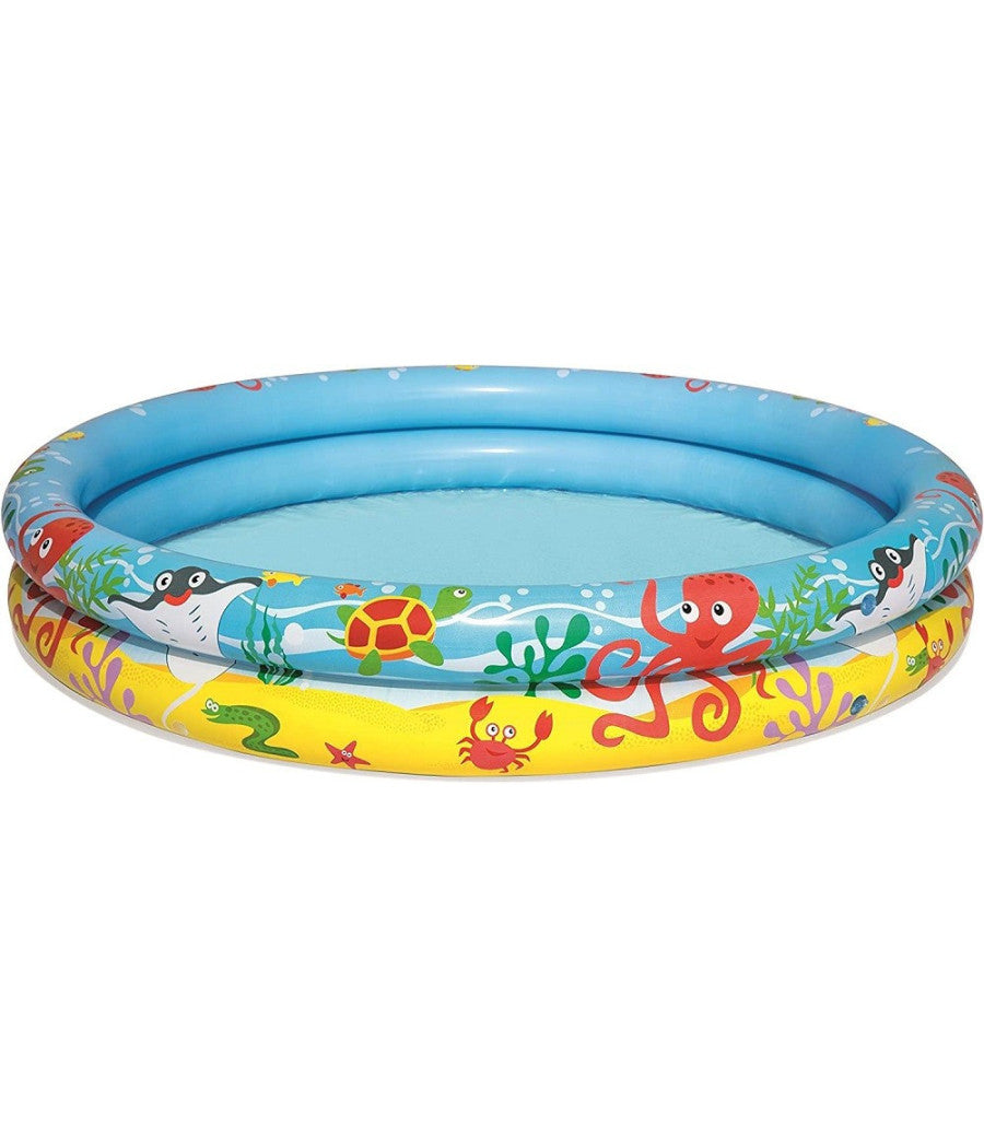 Trade Shop - Piscina 2 Anelli Per Bambini Barriera Corallina 122x20cm Palla Salvagente 51124 -