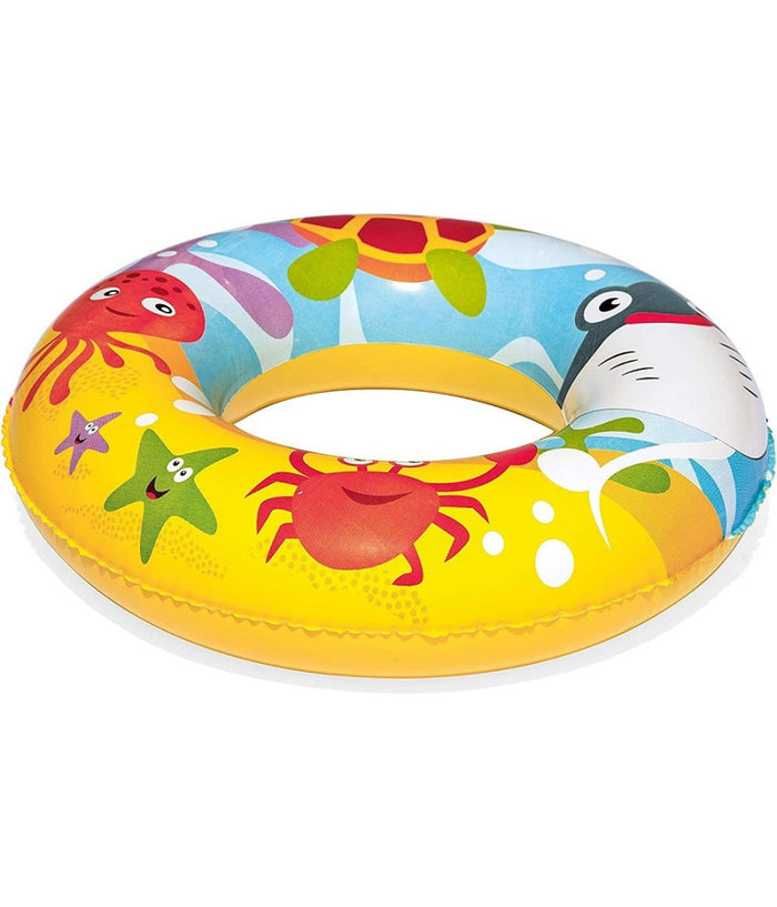 Trade Shop - Piscina 2 Anelli Per Bambini Barriera Corallina 122x20cm Palla Salvagente 51124 -