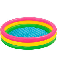 Piscina 3 Anelli Gonfiabile Colore Verde Giallo Fucsia 114 X 25 Cm Bambini 57412         