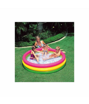 Piscina 3 Anelli Gonfiabile Colore Verde Giallo Fucsia 114 X 25 Cm Bambini 57412         