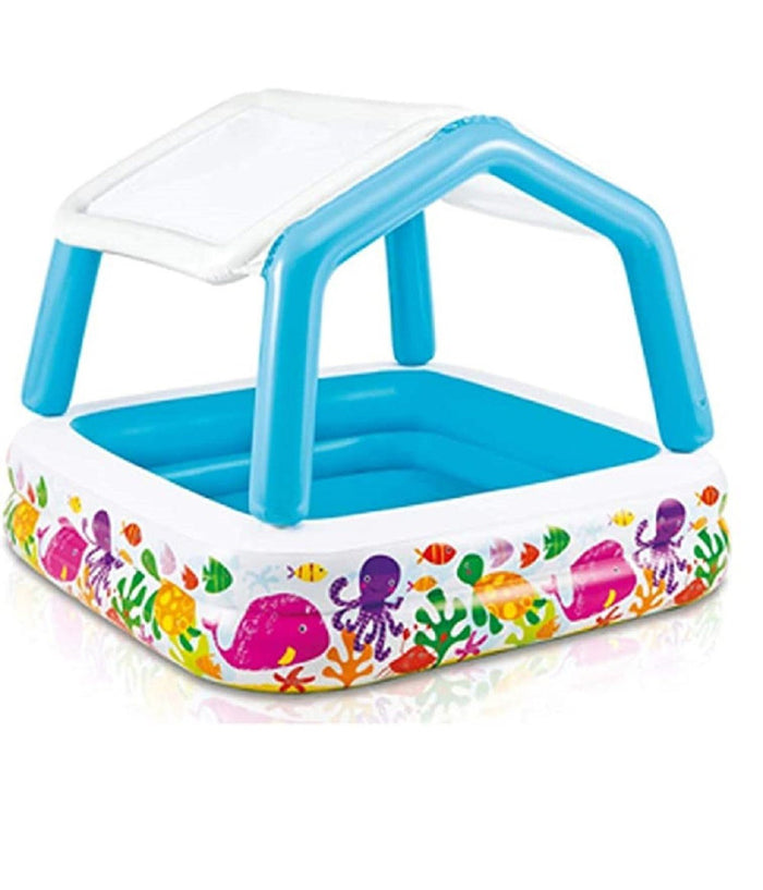 Piscina Acquario Parasole Rimovibile Multicolore Gonfiabile 157x157x122cm 57470         