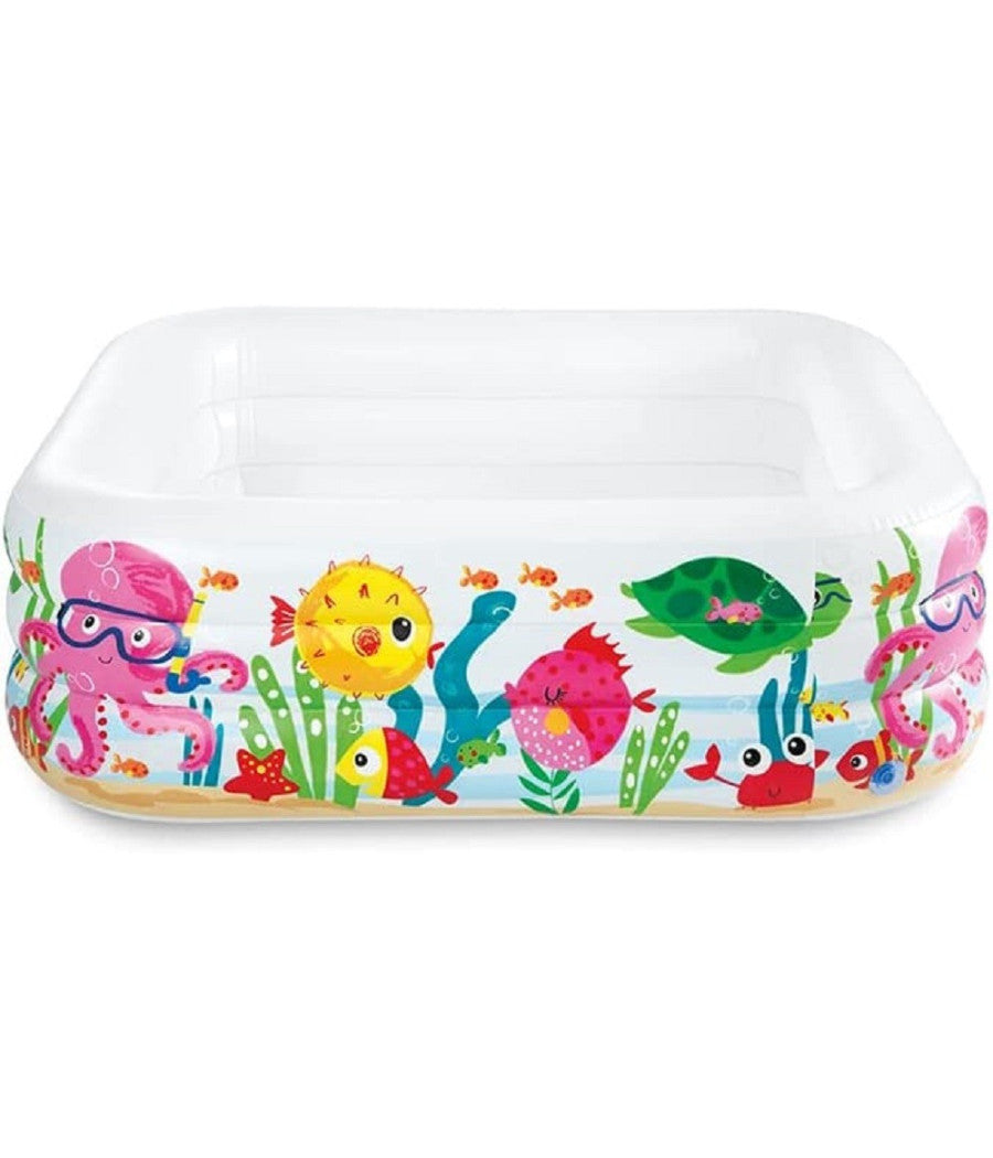 Piscina Acquario Quadrata 159x159x50 Cm Per Bambini 3+ Anni 340 Lt Estate 57471         