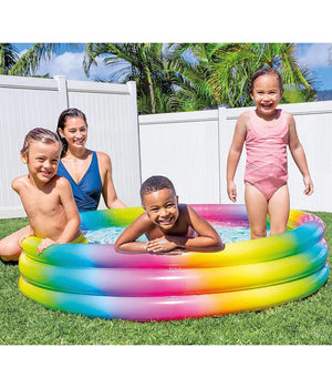 Piscina Arcobaleno 3 Anelli Gonfiabile Geometria Multicolor 147x33cm 288lt 58439         