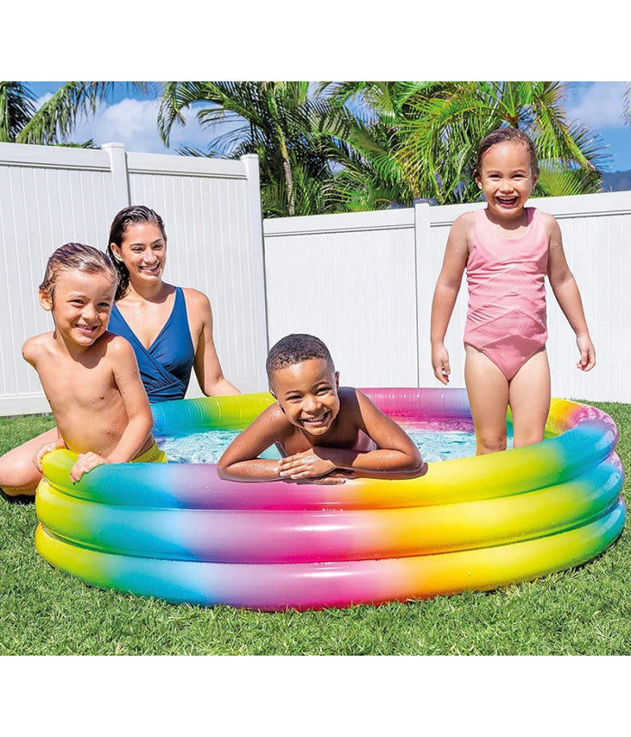 Piscina Arcobaleno 3 Anelli Gonfiabile Geometria Multicolor 147x33cm 288lt 58439         