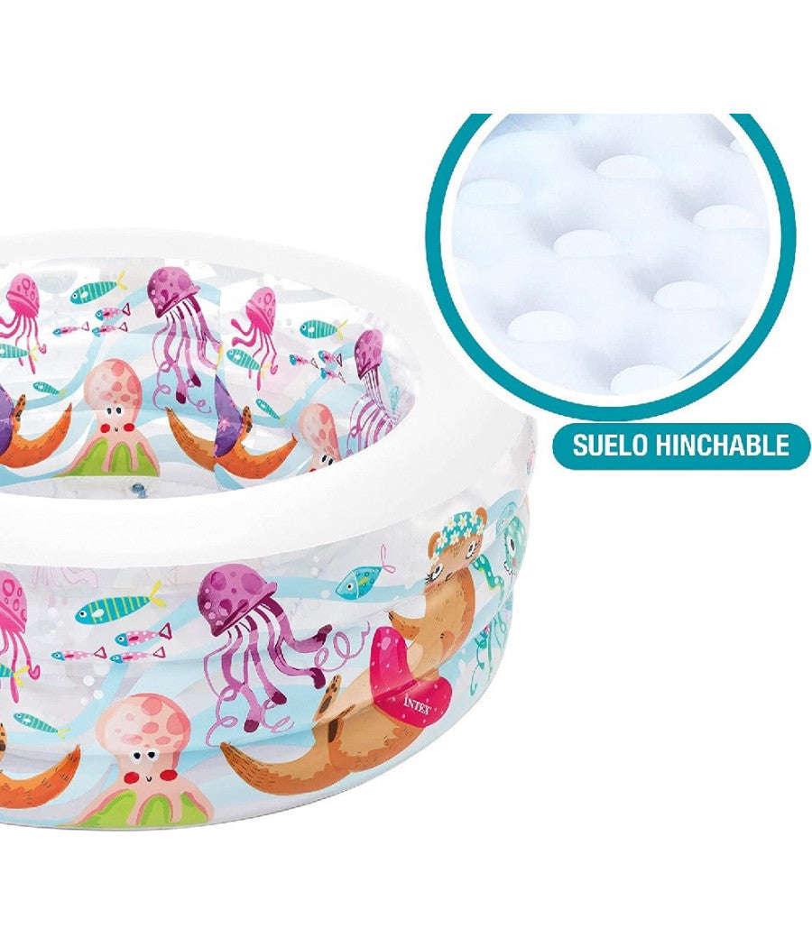 Piscina Baby Aquarium Gonfiabile Multicolore 152 X 56cm Per Bambini Estate 58480         