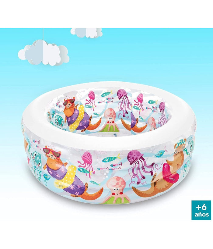 Piscina Baby Aquarium Gonfiabile Multicolore 152 X 56cm Per Bambini Estate 58480         