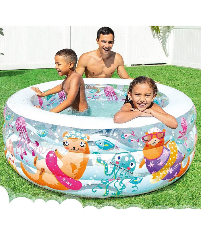 Piscina Baby Aquarium Gonfiabile Multicolore 152 X 56cm Per Bambini Estate 58480         
