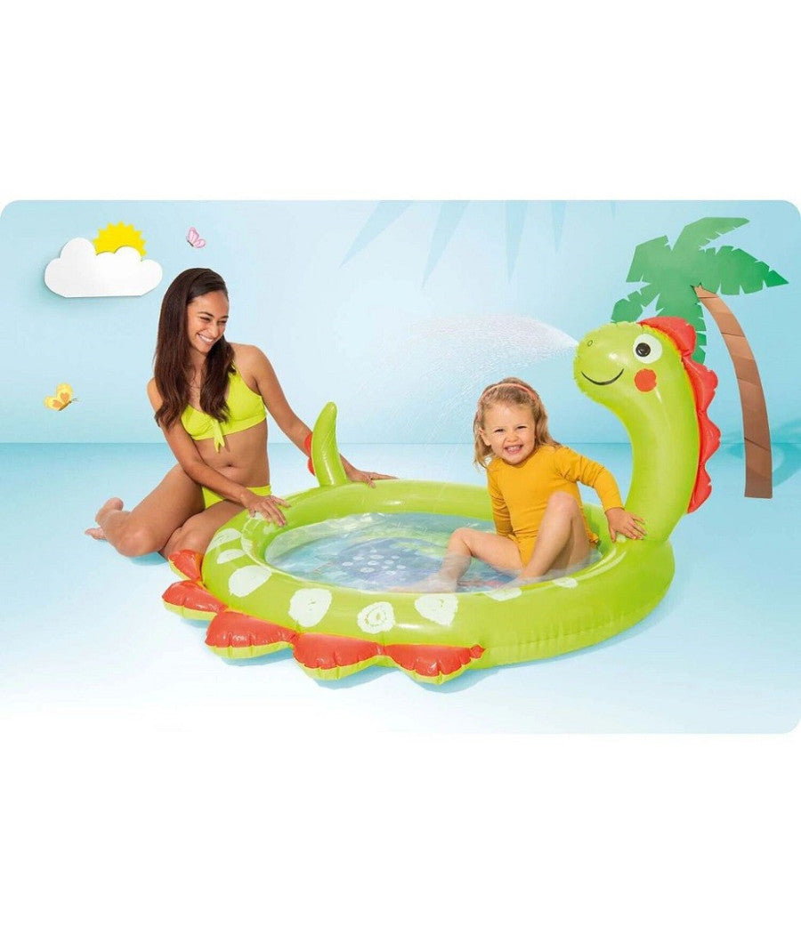 Piscina Baby Gonfiabile Per Bambini Dinosauro 119 X 109 X 66cm 68lt Estate 58437         
