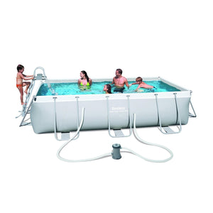 Piscina Bestway fuori terra da esterno rettangolare con telaio in metallo cm 404x201x100h con pompa Mod. Power Steel Pro - Bestway