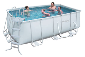 Piscina Bestway fuori terra da esterno rettangolare con telaio in metallo cm 412x201x122h con pompa Mod. Power Steel Pro - Bestway