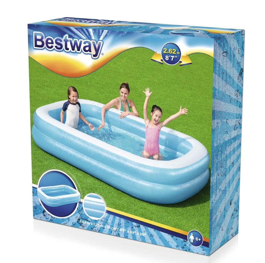 Piscina Bestway Gonfiabile Rettangolare a 2 anelli Autoportante cm 262x175x51h mod. 54006B - Bestway