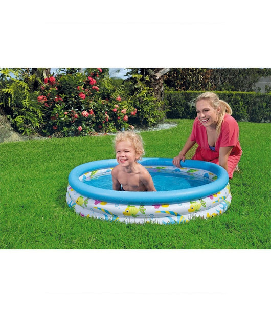 Piscina Coral Kids A 3 Anelli Gonfiabile Rotonda 102x25cm Bambini Giardino 51008         