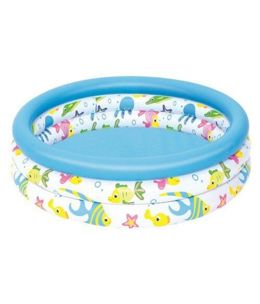 Piscina Coral Kids A 3 Anelli Gonfiabile Rotonda 102x25cm Bambini Giardino 51008         