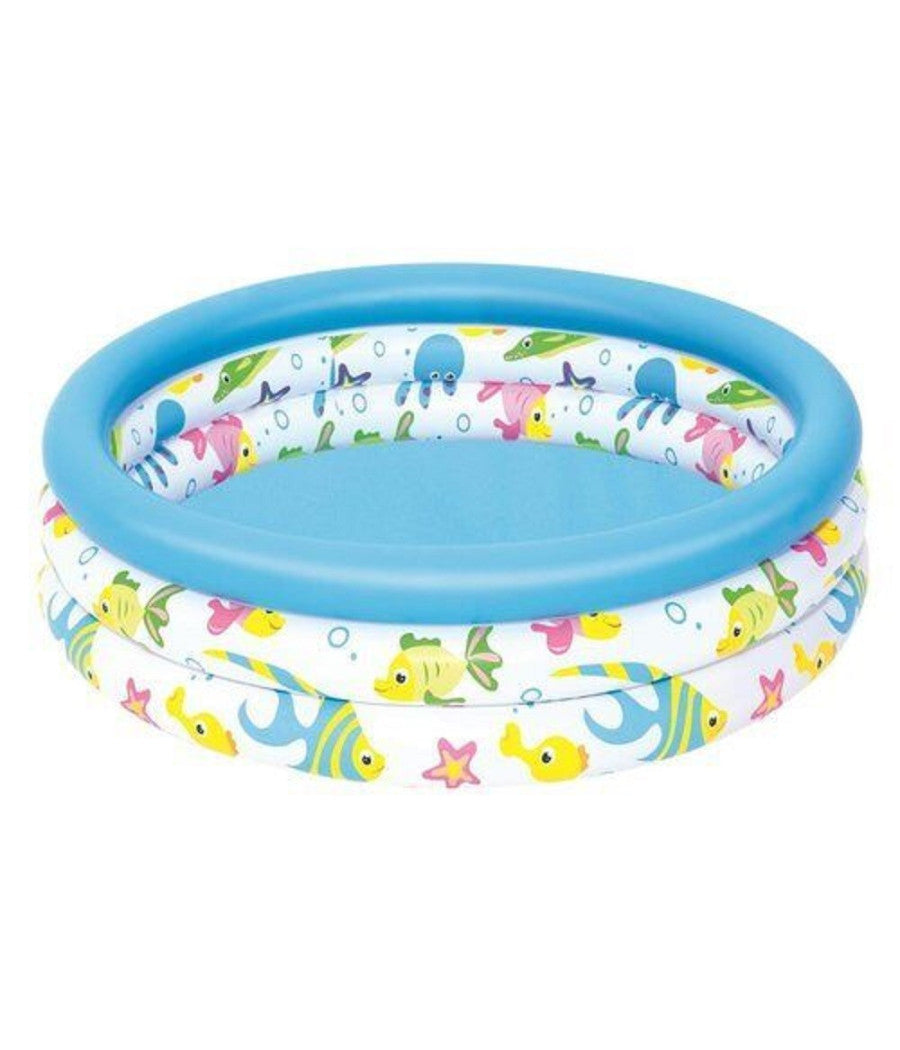 Piscina Coral Kids A 3 Anelli Gonfiabile Rotonda 102x25cm Bambini Giardino 51008         
