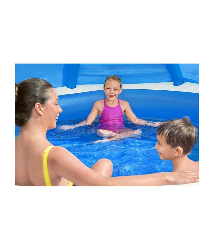 Piscina Familiare 241x241x140 Cm Gonfiabile Rotonda Con Tettuccio Seduta 54337         