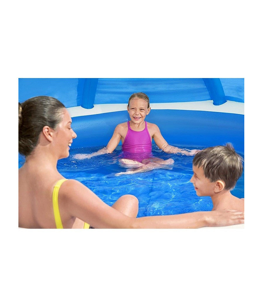 Piscina Familiare 241x241x140 Cm Gonfiabile Rotonda Con Tettuccio Seduta 54337         