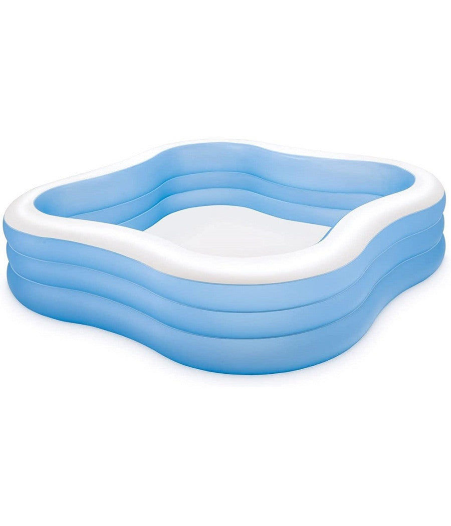 Piscina Family Quadrata Gonfiabile A Tre Anelli 229 X 229 X 56 Cm Giardino 57495         