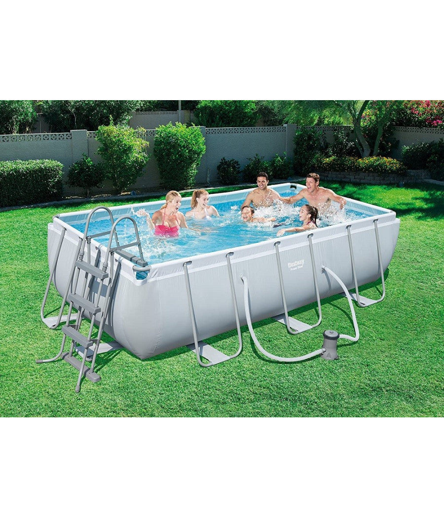 Piscina Fuori Terra Power Steel Frame Rettangolare 404 X 201 X 100cm Pompa 56441         