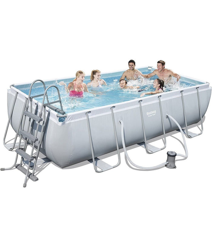 Piscina Fuori Terra Power Steel Frame Rettangolare 404 X 201 X 100cm Pompa 56441         