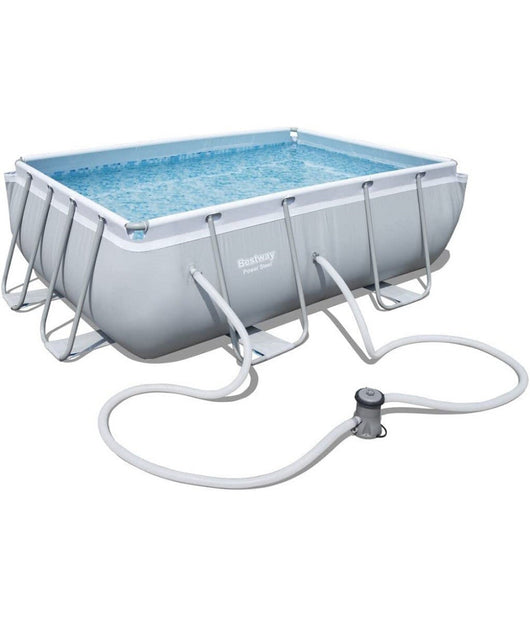 Piscina Fuori Terra Rettangolare Power Steel 282x196x84cm Pompa Filtraggio 56629         
