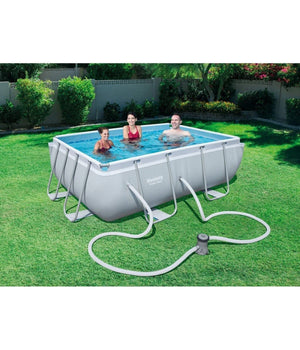 Piscina Fuori Terra Rettangolare Power Steel 282x196x84cm Pompa Filtraggio 56629         