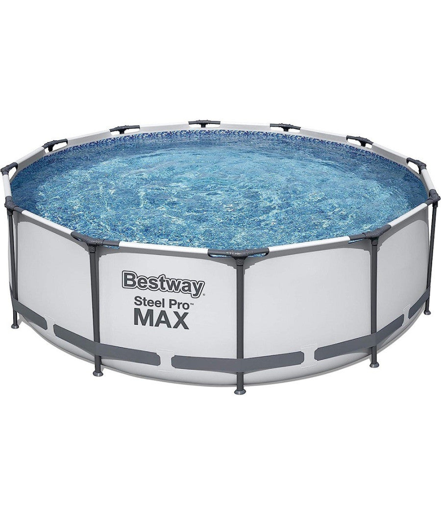 Piscina Fuori Terra Rotonda Steel Pro Max 366x100 Cm 9150lt Pompa Scaletta 56418         