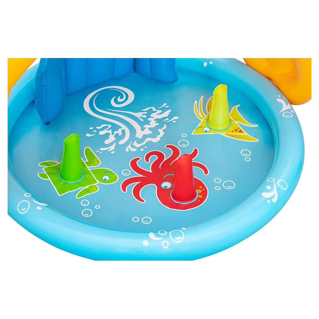 Trade Shop - Piscina Gioco Gonfiabile Lil Seashapes Con Schienale Tetto Bimbi +6 Mesi Giardino 52568 -