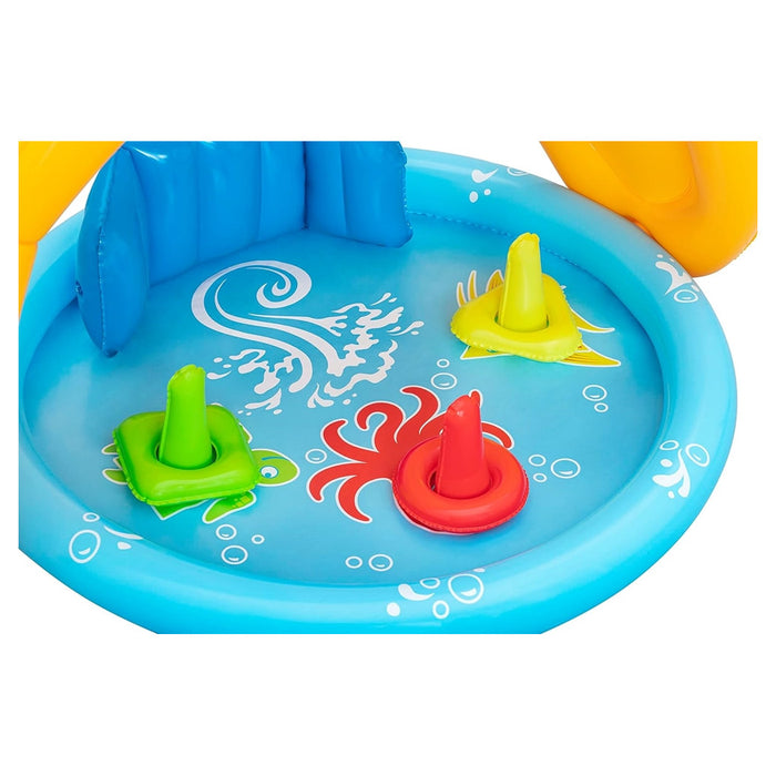 Trade Shop - Piscina Gioco Gonfiabile Lil Seashapes Con Schienale Tetto Bimbi +6 Mesi Giardino 52568 -
