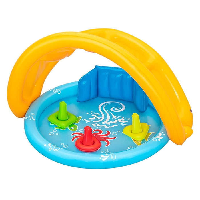 Trade Shop - Piscina Gioco Gonfiabile Lil Seashapes Con Schienale Tetto Bimbi +6 Mesi Giardino 52568 -