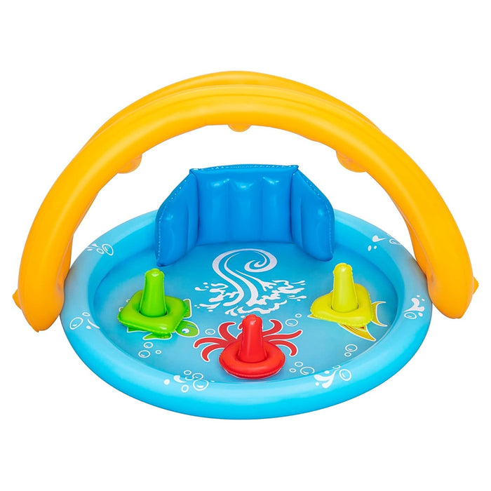 Trade Shop - Piscina Gioco Gonfiabile Lil Seashapes Con Schienale Tetto Bimbi +6 Mesi Giardino 52568 -