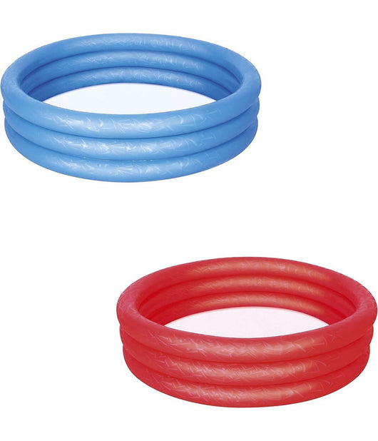 Trade Shop - Piscina Gonfiabile 122x25cm Tinta Unita Effetto Ghiaccio 3 Anelli Giardino 51025 -