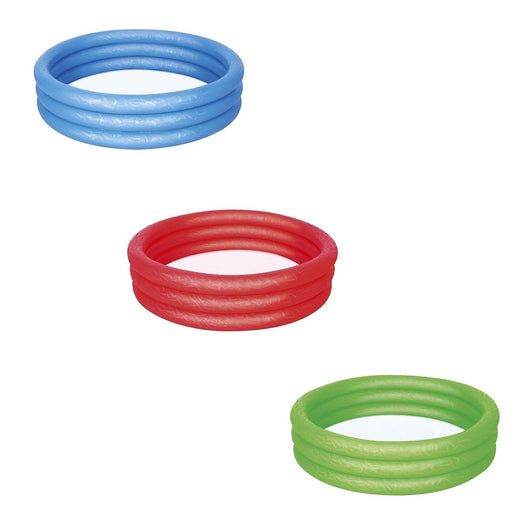 Trade Shop - Piscina Gonfiabile 122x25cm Tinta Unita Effetto Ghiaccio 3 Anelli Giardino 51025 -