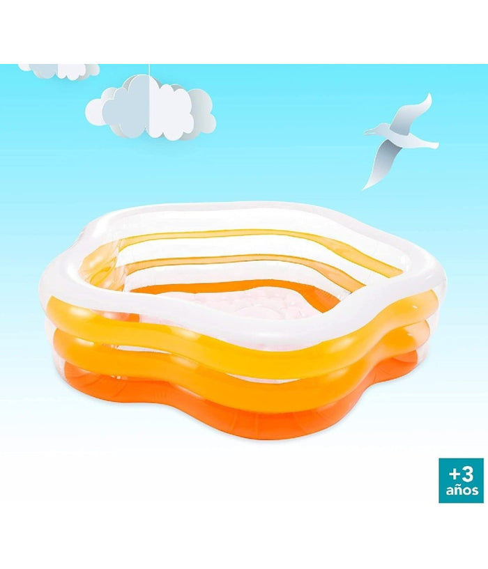 Piscina Gonfiabile A Forma Di Stella 3 Anelli Bambini 185x180x53 Cm Estate 56495         