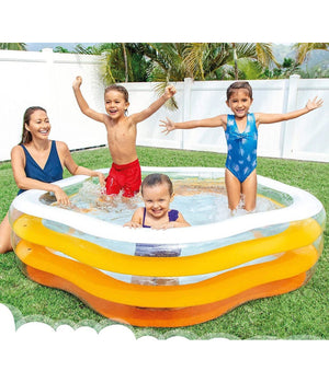Piscina Gonfiabile A Forma Di Stella 3 Anelli Bambini 185x180x53 Cm Estate 56495         