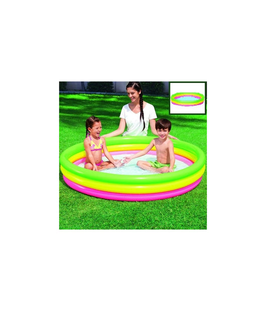 Piscina Gonfiabile Arcobaleno A 3 Anelli Colorati 152 X 30 Cm Fuori Terra         