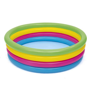 Trade Shop - Piscina Gonfiabile Arcobaleno Per Bambini A 4 Anelli Colorati 157 X 46 Cm 51117 -