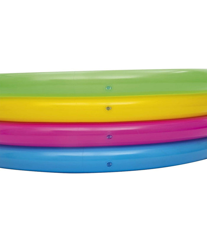 Trade Shop - Piscina Gonfiabile Arcobaleno Per Bambini A 4 Anelli Colorati 157 X 46 Cm 51117 -