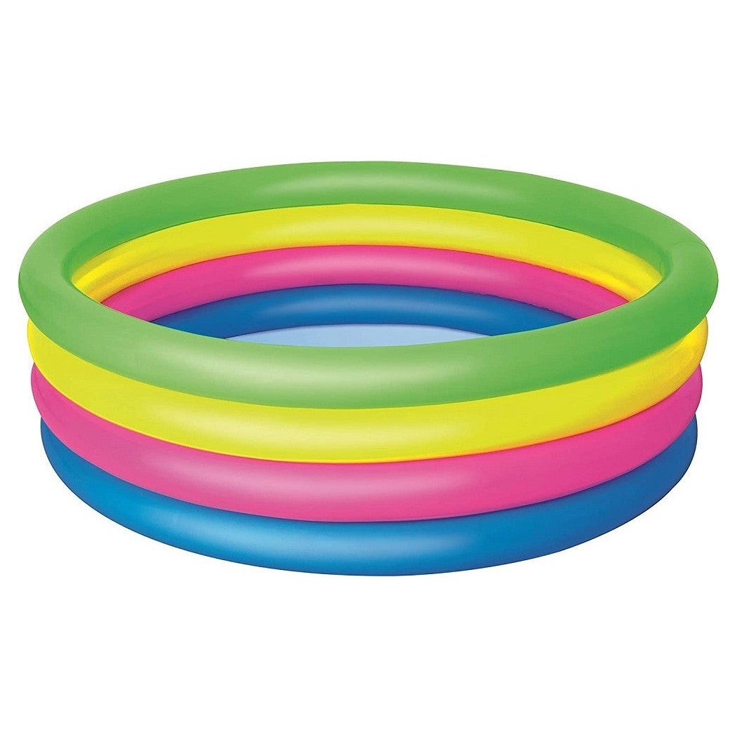Trade Shop - Piscina Gonfiabile Arcobaleno Per Bambini A 4 Anelli Colorati 157 X 46 Cm 51117 -