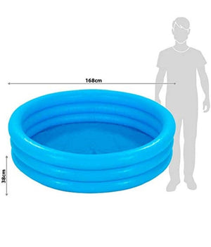 Piscina Gonfiabile Crystal Blu Grande 3 Anelli 168 X 38 Cm Estate Bambini 58446         