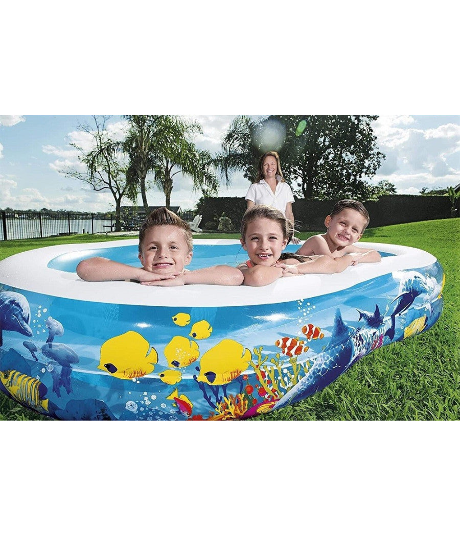 Piscina Gonfiabile Family A Otto 2 Anelli Barriera Corallina 262x157x46cm 54118         