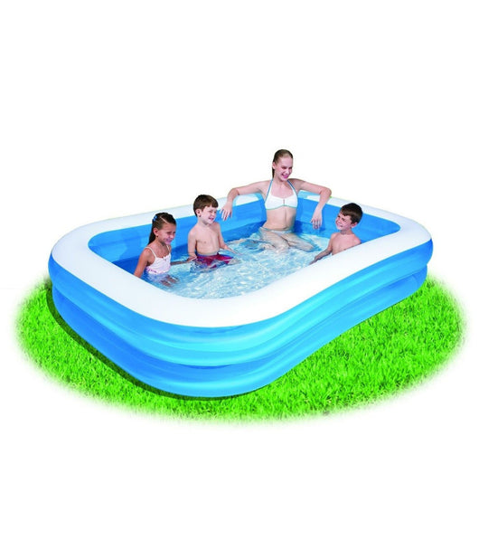 Piscina Gonfiabile Family Rettangolare A 2 Anelli 262x175x51cm 54006 Per Bambini         