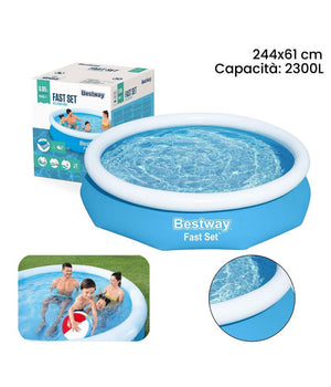 Piscina Gonfiabile Fast Set à¸244x61cm Rotonda Per Famiglie Giardino Estate 57448         