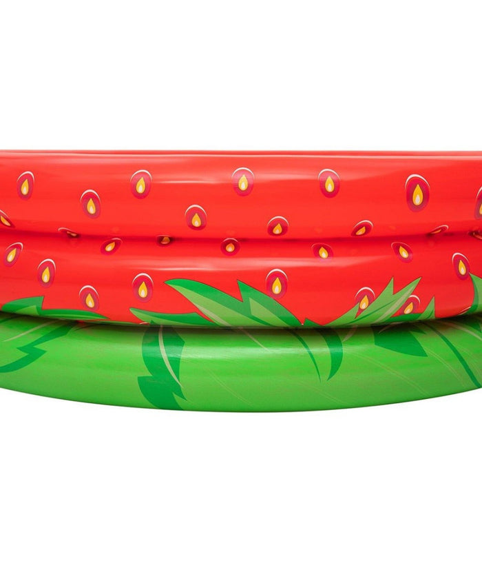 Trade Shop - Piscina Gonfiabile Fragola Rotonda Bambini Giardino A 3 Anelli 168 X 38 Cm 51145 -