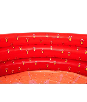 Trade Shop - Piscina Gonfiabile Fragola Rotonda Bambini Giardino A 3 Anelli 168 X 38 Cm 51145 -