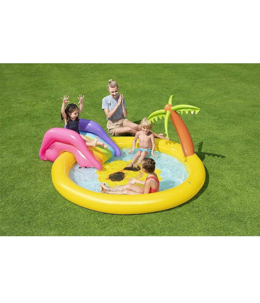 Piscina Gonfiabile Giardino Per Bambini Con Scivolo 237x201x104cm Sunnyland 53071         