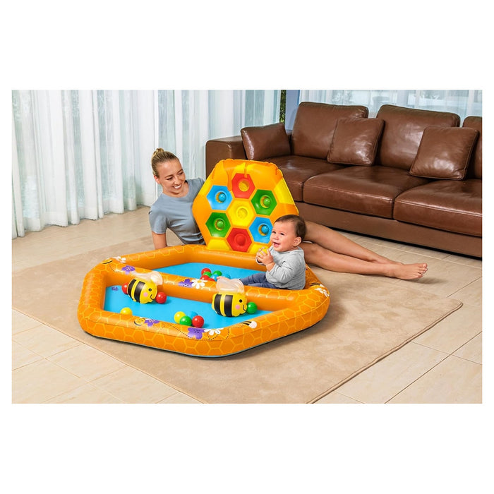 Trade Shop - Piscina Gonfiabile Gioco Alveare Per Bambini Con 20 Palline 2 Api 127x119x61cm 52639 -