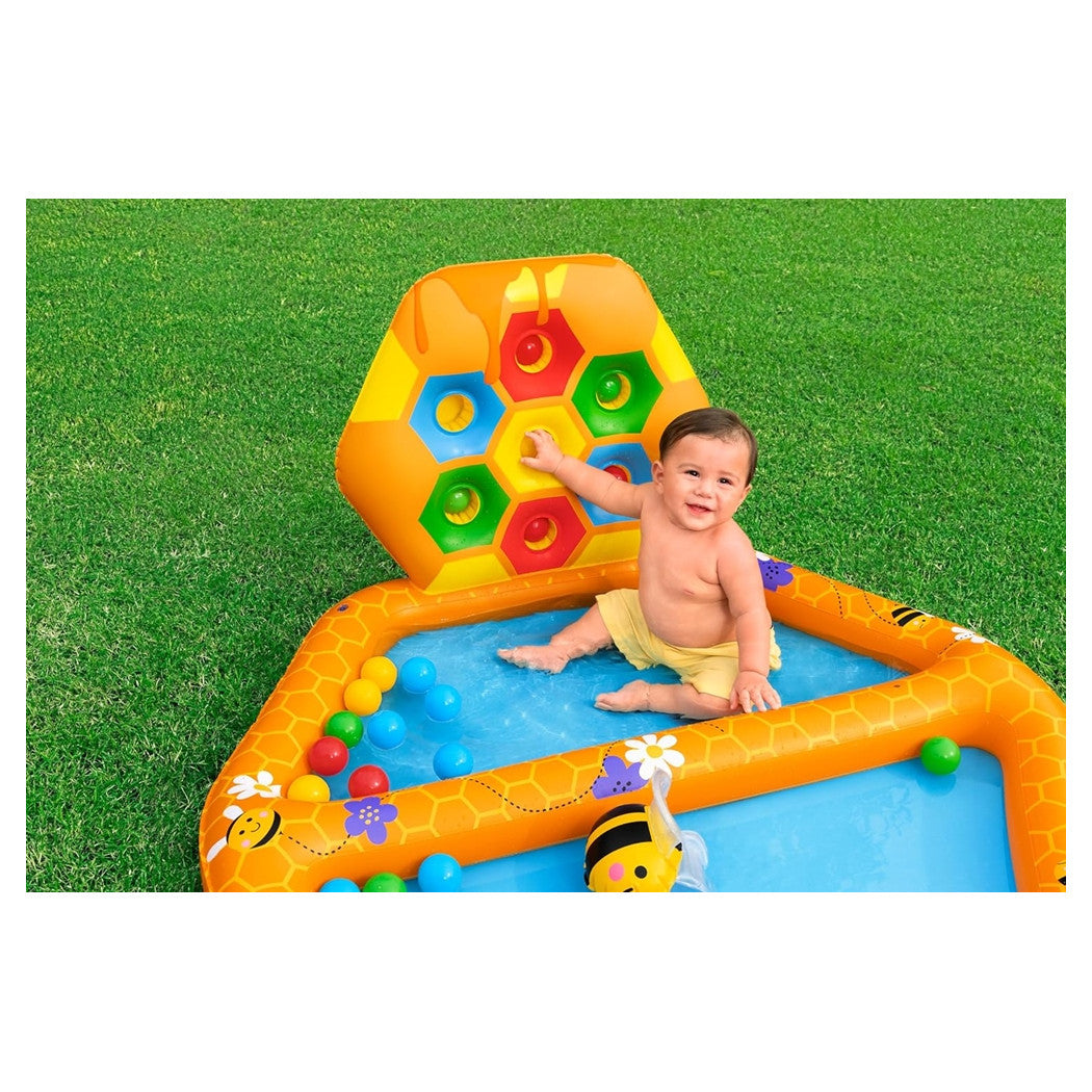 Trade Shop - Piscina Gonfiabile Gioco Alveare Per Bambini Con 20 Palline 2 Api 127x119x61cm 52639 -